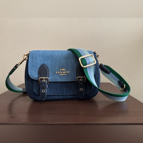 Coach Handbags - Coach Blue Denim Crossbody Bag
